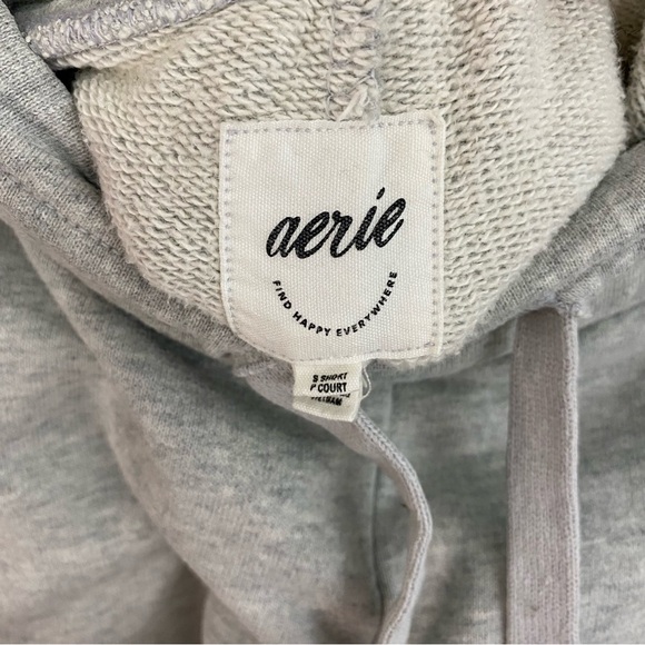 Aerie Wide Leg Fleece Skater‎ Sweatpants Gray Women’s Size Small Short - Picture 5 of 9